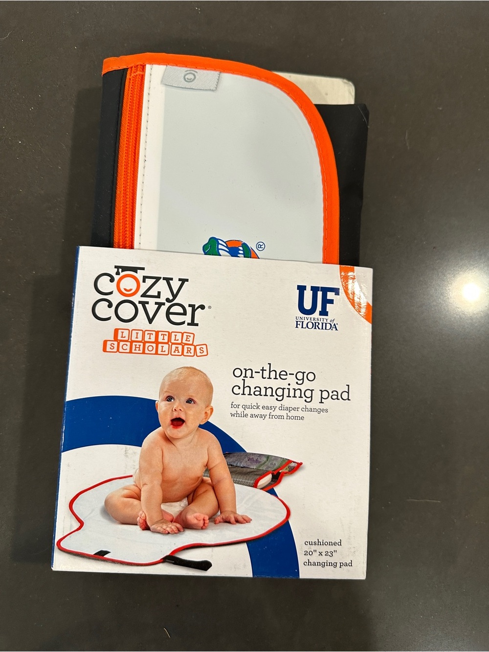 Cozy Cover Little Scholars Orange-Trim On-the-Go Changing Pad